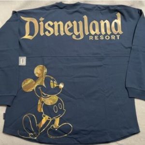 Rare Disneyland Mickey Mouse blue and gold metallic spirit jersey 2XL NWT